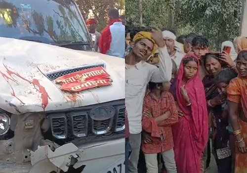 जिला प्रशासन की स्कार्पियो ने बाइक में मारी टक्कर मां बेटे की मौत