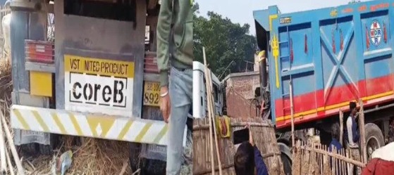 मधेपुरा में हाइवा दुर्घटना: सात घर ध्वस्त, बाल-बाल बचे लोग